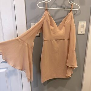 Nude/Blush BCBG Dress: Excellent Condition. Romantic. Sheer sleeves.